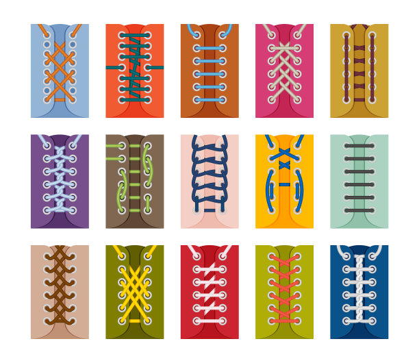 鞋带方案收集图标集图片下载