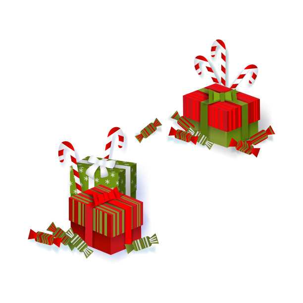 扁平的冬季节日符号物件设置图片下载