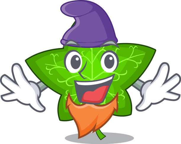 精灵常春藤叶子孤立的人物卡通图片下载