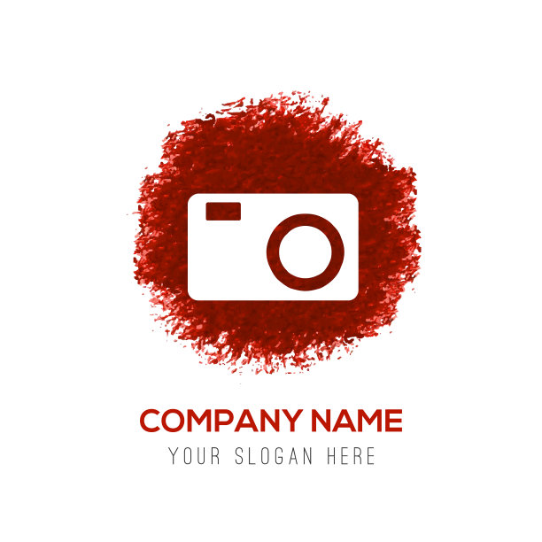 照片相机图标-红色水彩圈飞溅图片下载
