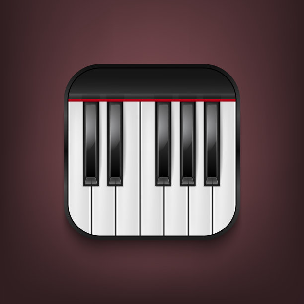 逼真的钢琴键盘图标设计图片下载