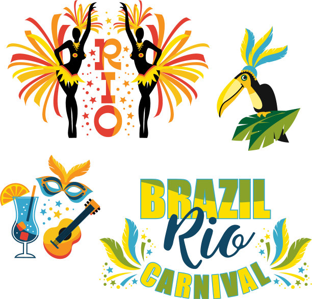 巴西狂欢节大集合的标志图片下载