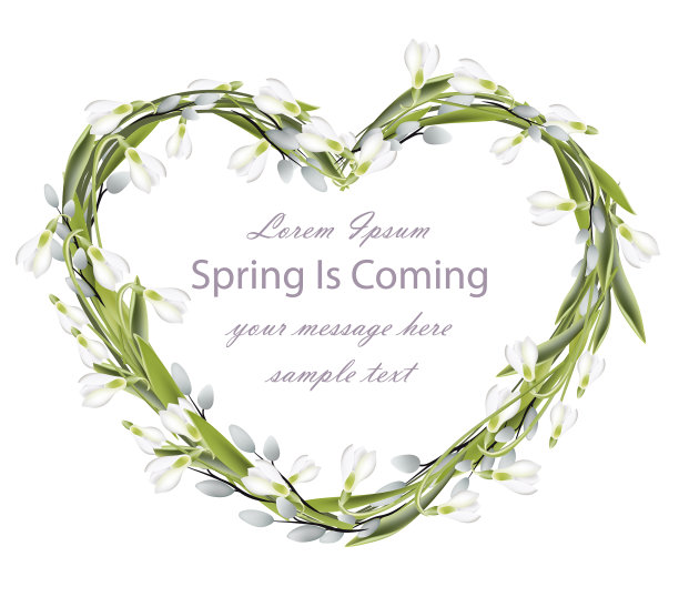 雪花莲花环，春卡逼真图片下载