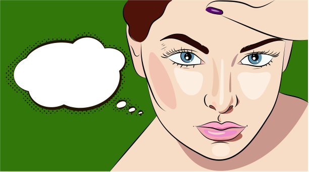 年轻漂亮的女人想着SMTH与图片下载