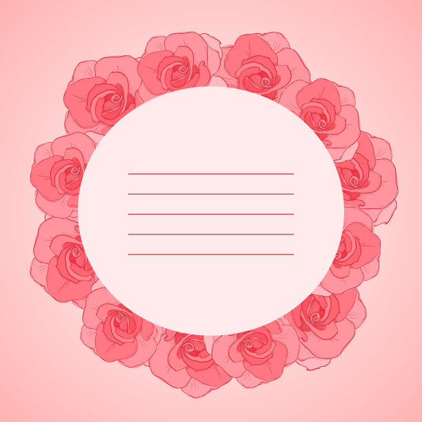 带玫瑰的邀请卡图片下载