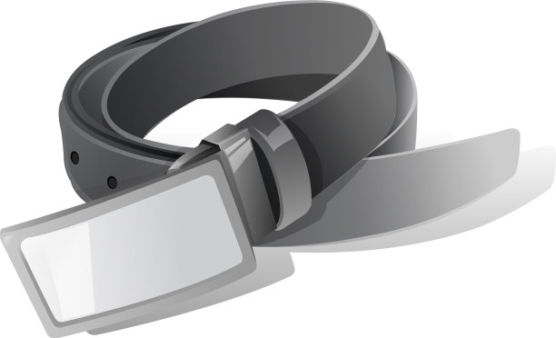 黑色现实卷曲皮带与金属图片下载