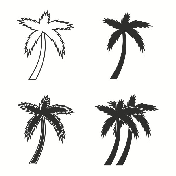 棕榈树图标集图片下载