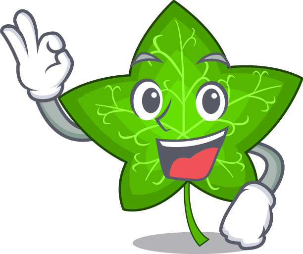 好的，卡通人物上的常青藤叶子图片下载