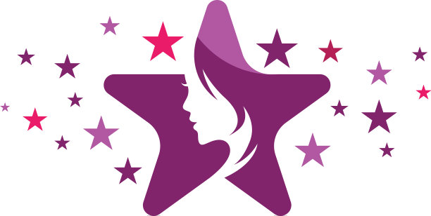 美女与明星标志模板图片下载
