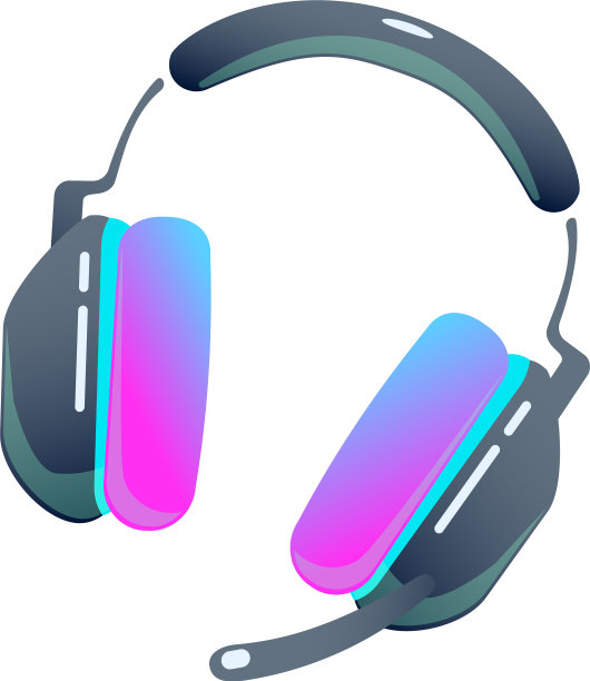 戴着麦克风的黑色电脑游戏耳机图片下载