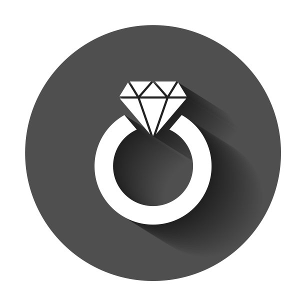 戒指与钻石图标在平风格的黄金图片下载