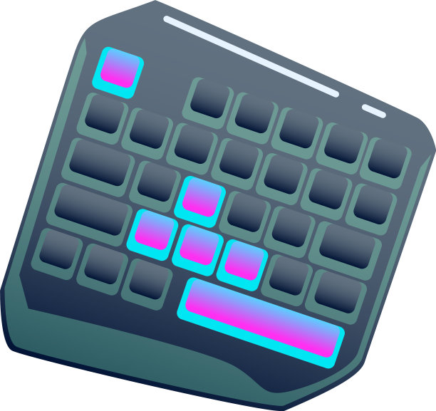 深色单手游戏键盘迷你游戏键盘图片下载