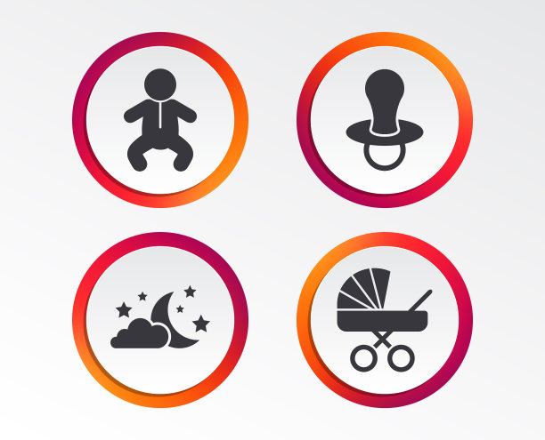 月亮和星星婴儿婴儿图标童车假人图片下载