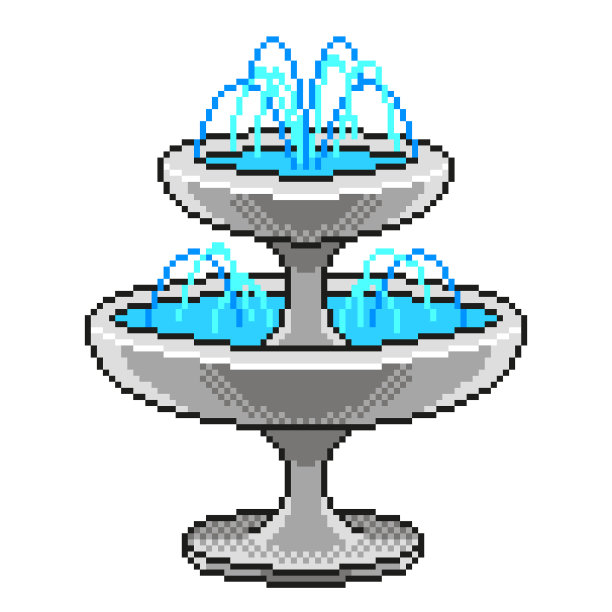 像素小喷泉详细孤立图片下载