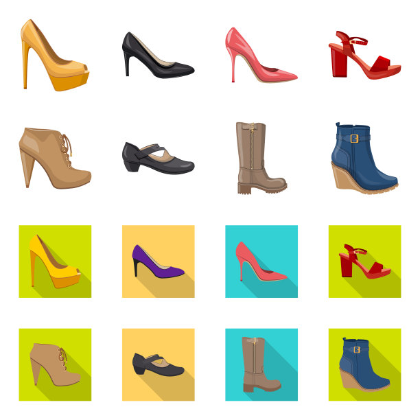 鞋的设计和女人的标志套图片下载