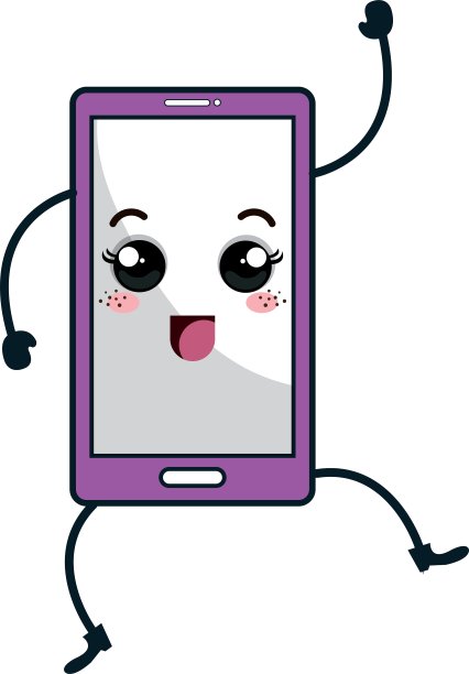 智能手机设备可爱的角色图片下载