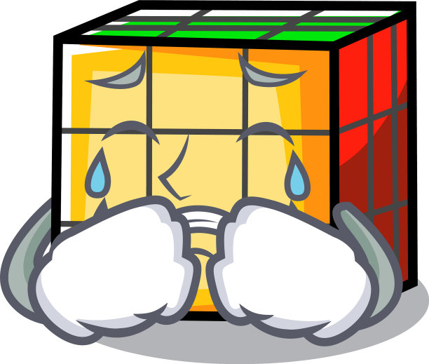 哭泣的魔方卡通吉祥物图片下载