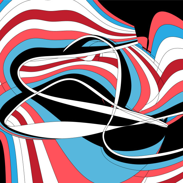 抽象的彩色背景与波浪元素图片下载