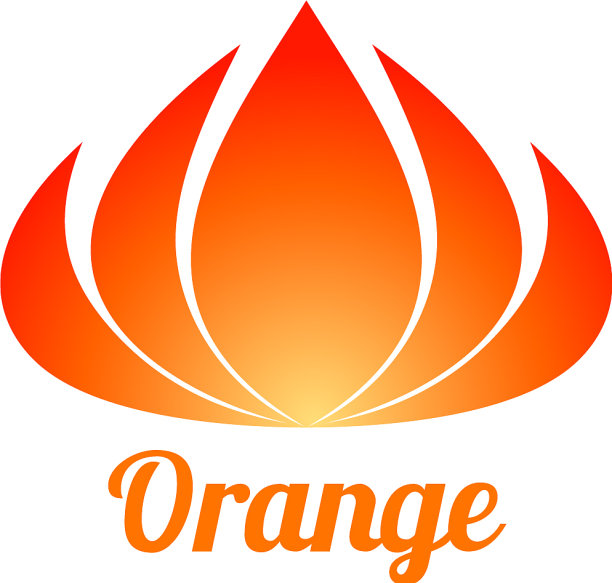 抽象橙花标志设计图片下载