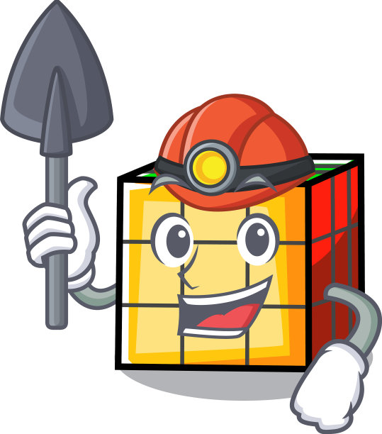 矿工魔方卡通吉祥物图片下载