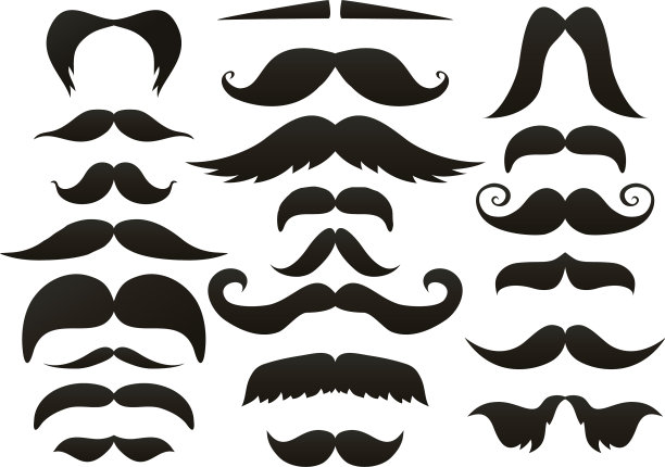 小胡子小胡子图标孤立设置滑稽假图片下载