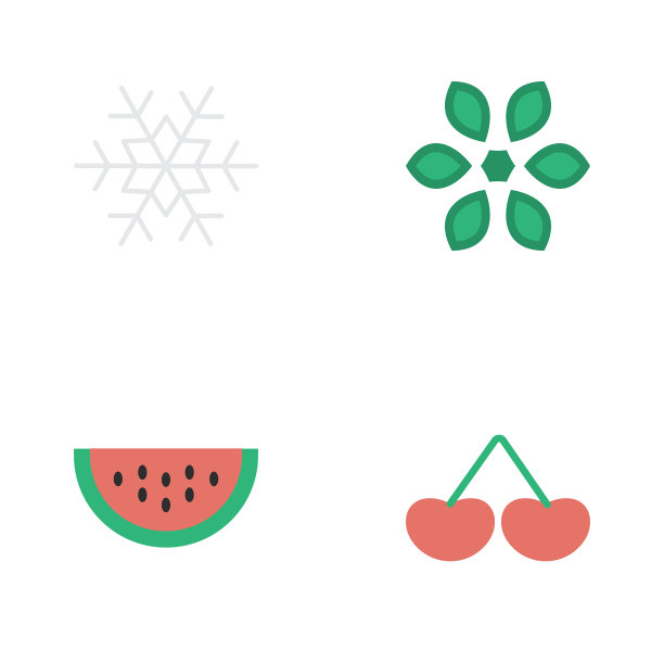 一组简单的花园图标图片下载