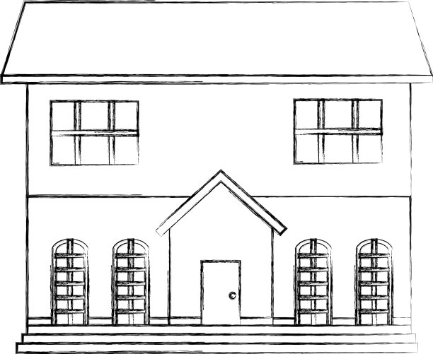 美丽的房屋建筑孤立图标图片下载