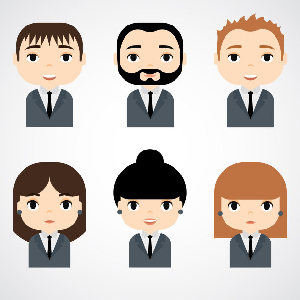 男人和女人的头像都是笑脸图片下载