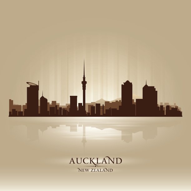 奥克兰新西兰天际线城市轮廓图片下载