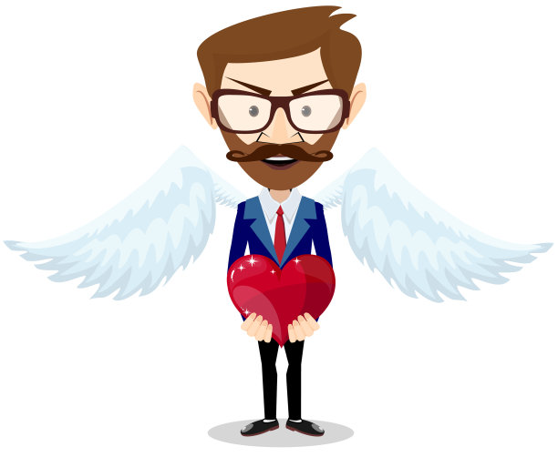 商人天使和红心图片下载
