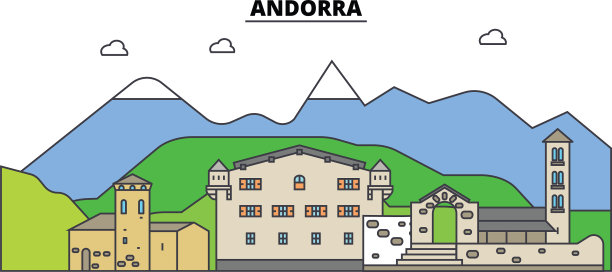 安道尔城市天际线建筑建筑图片下载