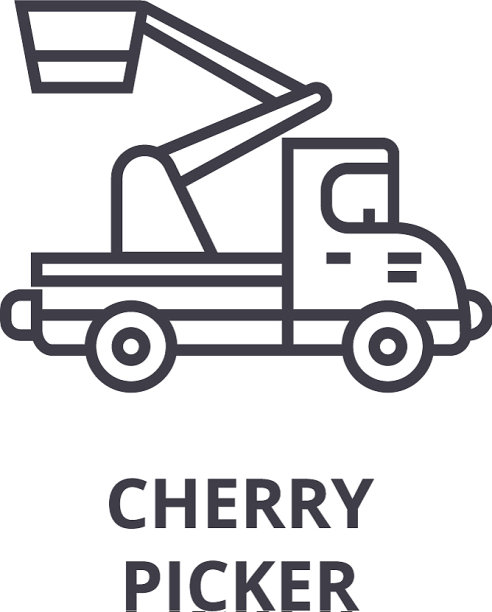 樱桃采摘线图标标志图片下载