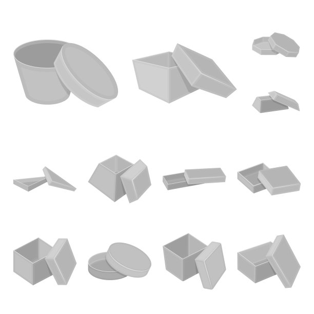 不同的盒子单色图标集合图片下载