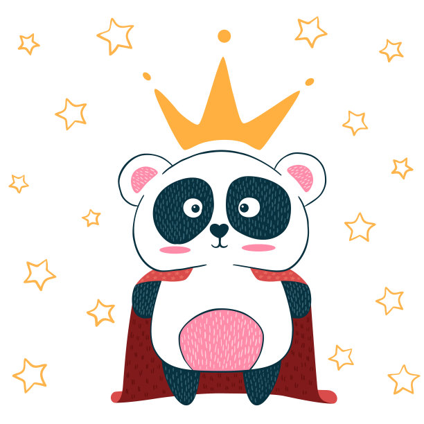 可爱的小公主熊猫角色图片下载