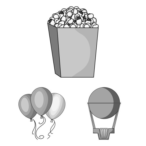 游乐园单色图标集图片下载