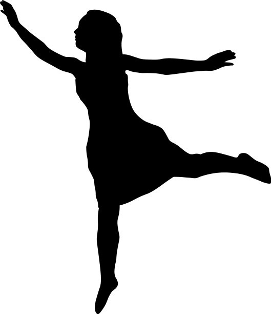 少女跳剪影舞蹈图片下载