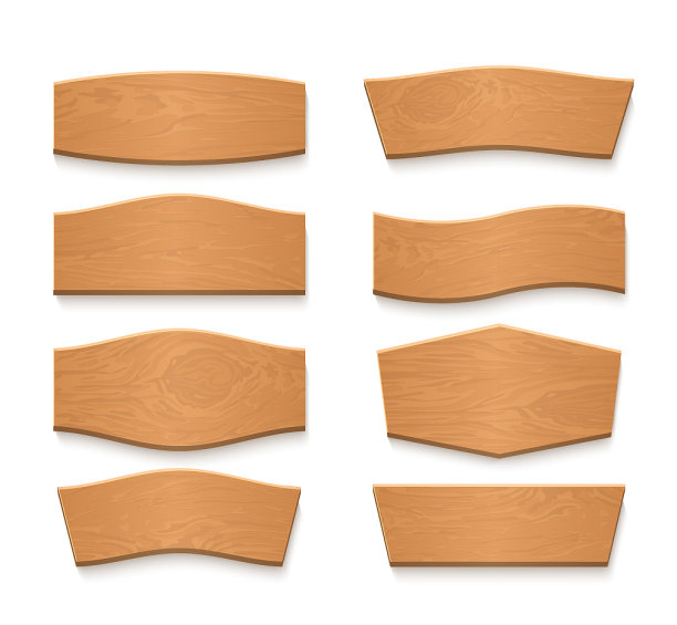 卡通木棕色板空横幅图片下载