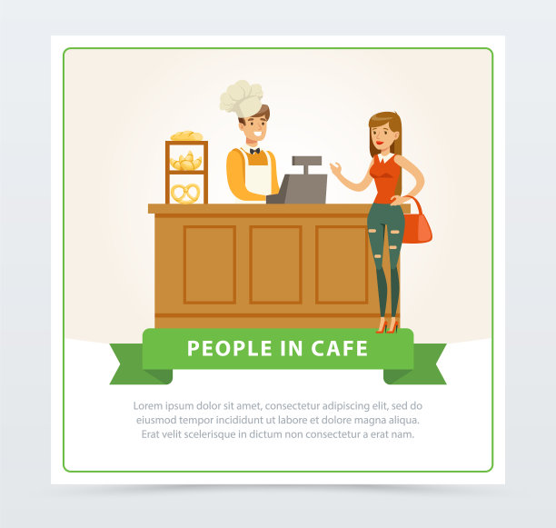 糖果店与酒保服务女性图片下载