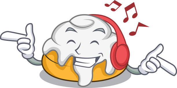 听音乐肉桂卷吉祥物卡通图片下载