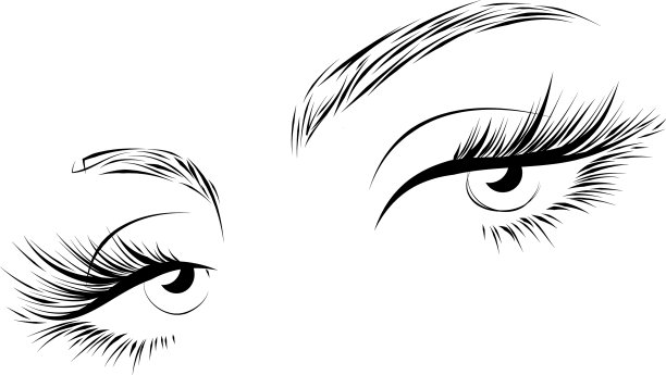 女性的眼睛画着长长的睫毛图片下载