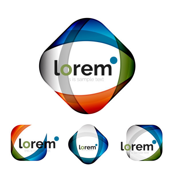 集合几何形状的标志设计图片下载