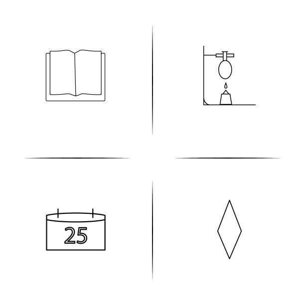 教育和科学简单的线性图标图片下载