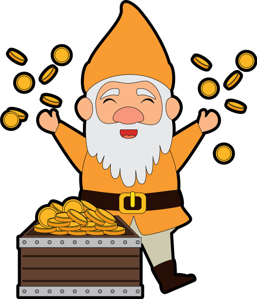 可爱的侏儒与宝箱性格图片下载