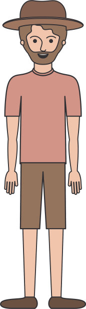 戴着帽子，穿着t恤，穿着短裤和鞋子的男人图片下载