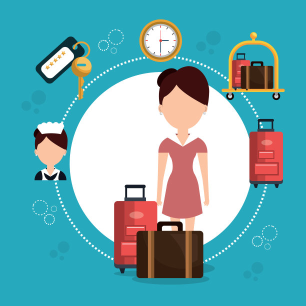 客房服务的女人在酒店工作图片下载