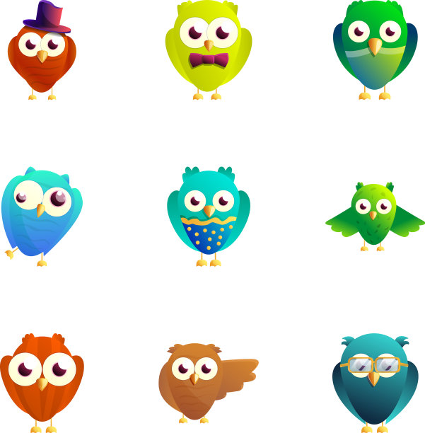 漫画鸟图标设置卡通风格图片下载