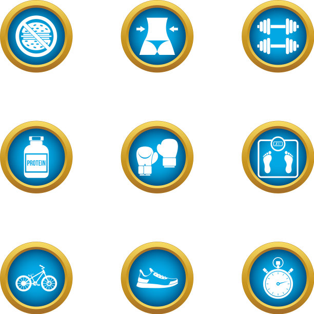 运动日图标设置扁平风格图片下载