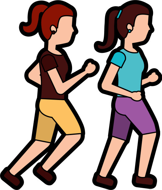 女人头像跑步或慢跑的图标形象图片下载