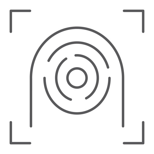 指纹扫描仪细线安全图标图片下载