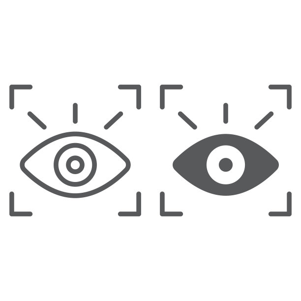 视网膜扫描器线和字形图标识别图片下载
